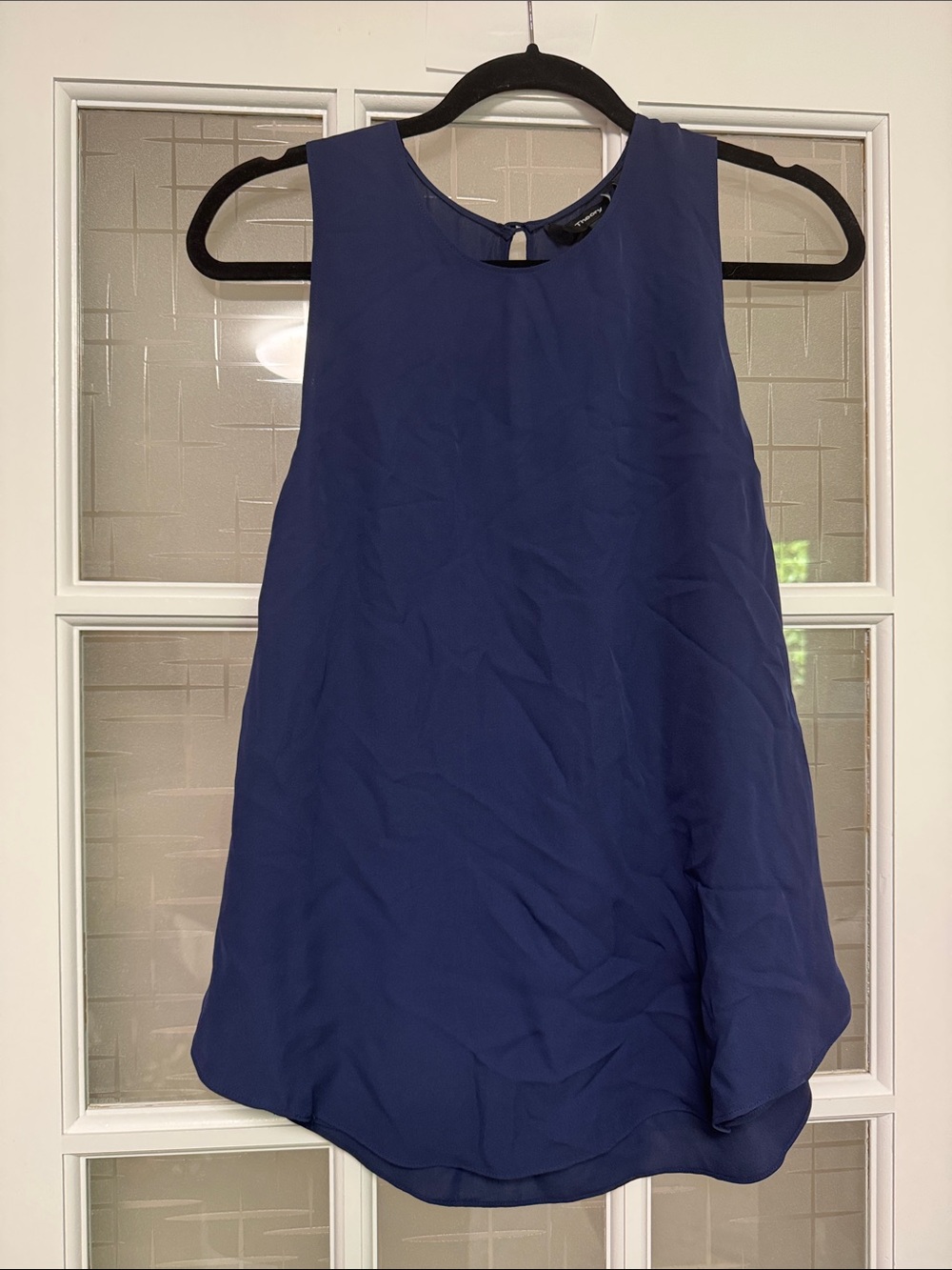 Theory Navy Sleeveless Shift Top